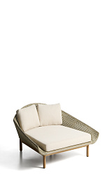 Уличная кровать Olbia из искусственного ротанга и массива тикового дерева