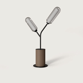 Настольная лампа Lari светло-серая кожа