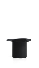 Приставной столик Olir из черной стали и закаленного стекла, 82 x 74 см