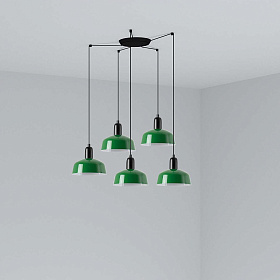 Подвесной светильник TATAWIN с абажуром зеленый металл 5xE27