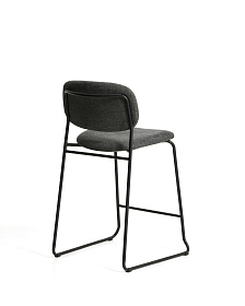 Полубарный стул Meli из серой синели с металлическими ножками, 65 см