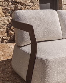 Уличный 3-х местный диван Tamaris из алюминия коричневого цвета, 217 см