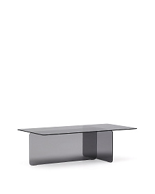 Журнальный столик Zaren из серого закаленного стекла, 120 x 60 см