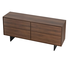 Сервант MIRAMAR шпон ореха F, черный матовый лак