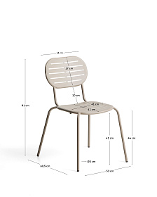 Уличный стул Brai из оцинкованной стали бежевого цвета