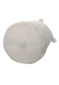 Корзина с помпонами серая 30*30*30