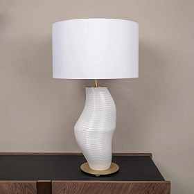 Настольная лампа Luet блестящее золото/белое стекло с абажуром 801011/41