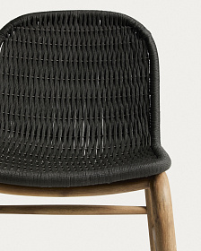 Комплект садовой мебели Sori стол и 6 стульев Alipa из акации и графитовой веревки