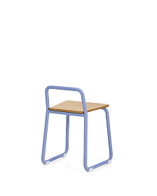 Tinn Стул из ясеневого шпона с синей металлической конструкцией