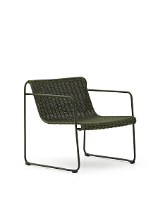 Кресло Maurina из оцинкованной стали зелёного цвета и зелёным шнуром