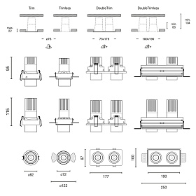 Встраиваемый светильник ELIOS TUBE IP20 10W черный 15є 2700K DALI