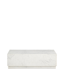 Журнальный столик Sorein из белого мрамора 100 x 50 см