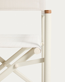 Складной уличный стул Tisno из алюминия цвета экрю и текстиля цвета экрю