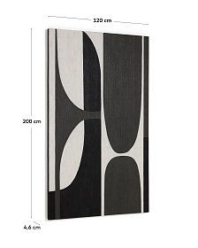 Абстрактная черно-белая картина Onure, 120 x 200 см