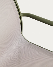 Уличный стул Luri из алюминия зеленого цвета и бежевого текстиля