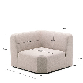 Угловой модульный диван Neom бежевого цвета 75 см 