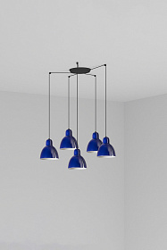 Подвесной светильник Venice 5L 200 кобальтово-синего цвета