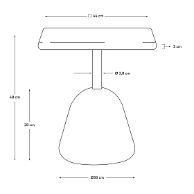 Журнальный столик Saura со столешницей и основанием из белой терраццо