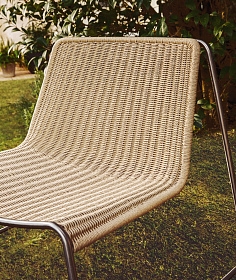 Уличное кресло Tavari из бежевой веревки и стали