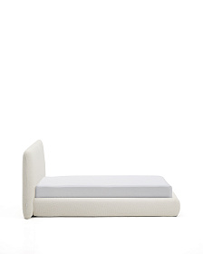 Кровать Martina со съемным чехлом из шенилла цвета экрю 160 x 200