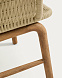 Уличный стул Alipa из акации и веревки цвета экрю