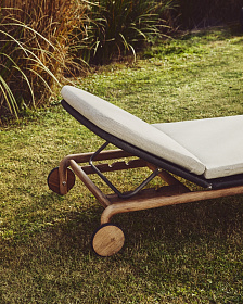 Шезлонг Alipa из массива акации и веревки темно-серого цвета