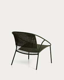 Уличное кресло Atrani из оцинкованной стали и зеленой веревки