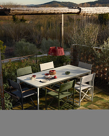 Раздвижной уличный стол Brela из алюминия цвета экрю 205(287) x 100 см