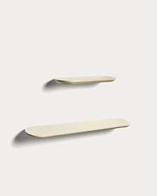 Комплект из 2 полок Arely из МДФ с бежевым лаковым покрытием, 35 см/55 см