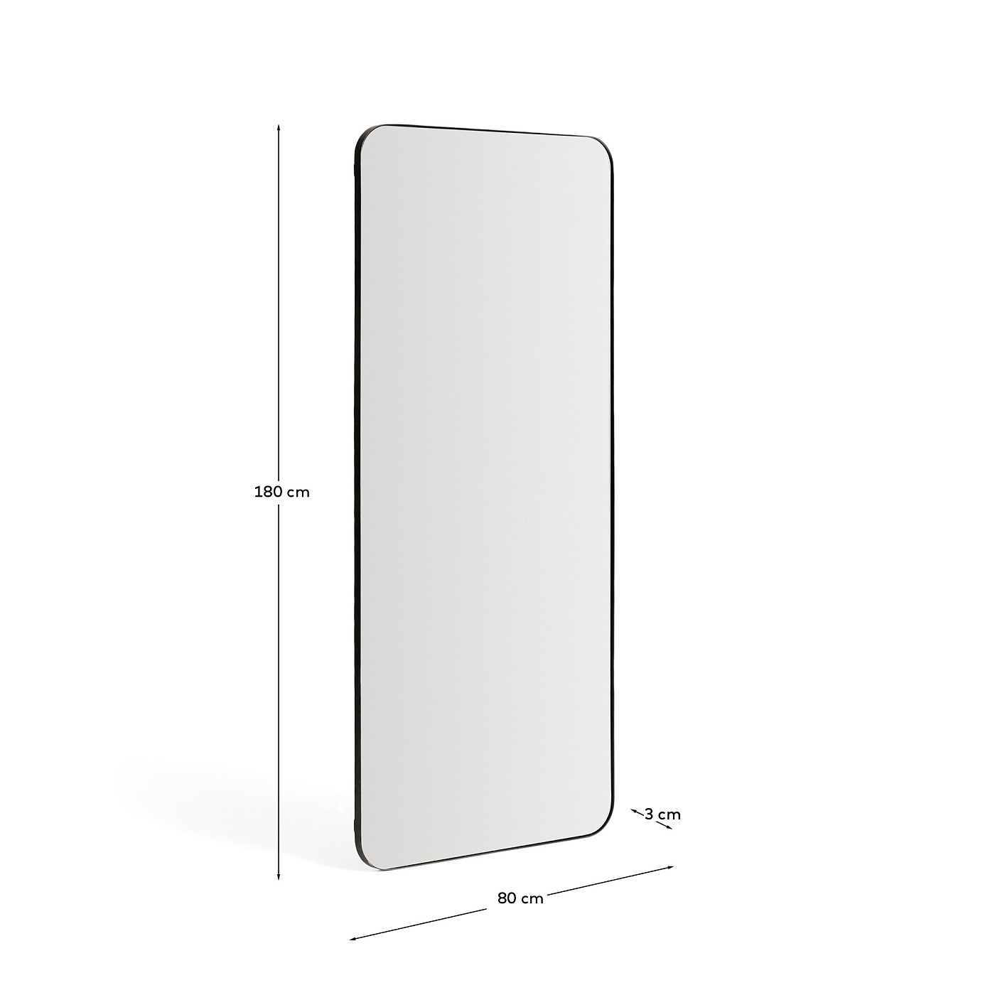 Черное металлическое зеркало Marco 80 x 180 см