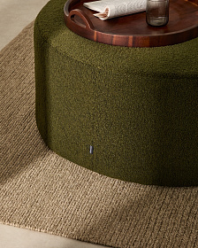 Пуф Kaeli со съемным чехлом из зеленого букле Ø 90 см