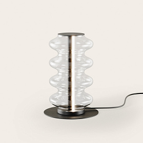 Настольная лампа Vitree черный металл/ прозрачный плафон