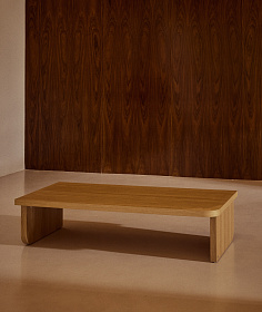 Oaq Журнальный столик из шпона дуба с натуральной отделкой 140 x 75 см