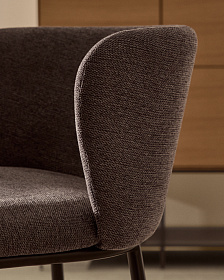 Ciselia Полубарный стул из темно-серой синели 65 см