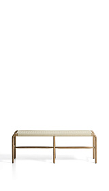 Скамейка Alipa из массива акации и веревки цвета экрю