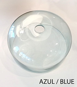 Настольная лампа Ipon черный металл, дымчато-синий плафон