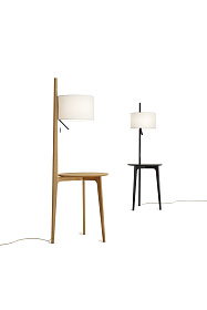 Торшер Carla дуб черный/белый абажур