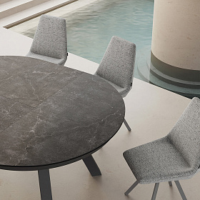 Выдвижной стол круглый Esla Ø150 (200x150)