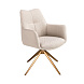 Поворотное кресло 4237 из кремовой ткани