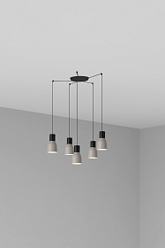 Серый подвесной светильник Kombo Ø12 5L