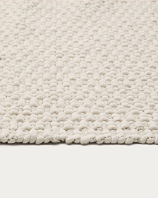 Ковер Mascarell из хлопка и полиэстера белого цвета 70 x 140 см