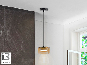 Olaia Подвесной светильник 1L черный/янтарный