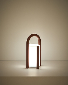 Портативная настольная лампа Leros из полиэтилена и стали терракотового цвета