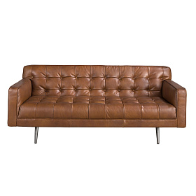 Диван Chester 2-местный из темно-коричневой кожи модель 6224 