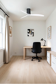 Матово-черный / прозрачный потолочный вентилятор Mini Tube Fan