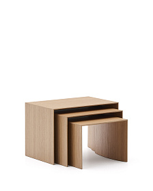 Litto Комплект из 3-х столиков из дубового шпона с отделкой натурального цвета