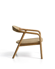 Кресло уличное Derile из дуба с натуральной отделкой и бежевой веревки