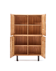 Буфет Uxue из массива акации с беленой отделкой и черной сталью 100 x 155