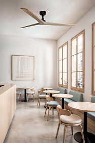 Потолочный вентилятор KLIM L Ш1500mm черный 3 PALAS светлый дуб