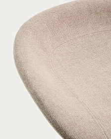 Барный табурет Danua из бежевой синели и матовой стали, 68-89 см